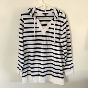 Tommy Hilfiger XL Navy & White Hooded Top New
